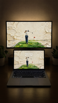 Golf oil paint wallpaper in 4K on a MacBook