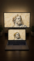 Free antiquity oil paint wallpaper in 4K on a MacBook