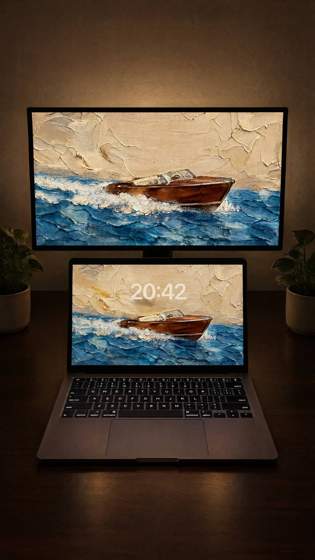 Free old money oil paint wallpaper in 4K on a MacBook