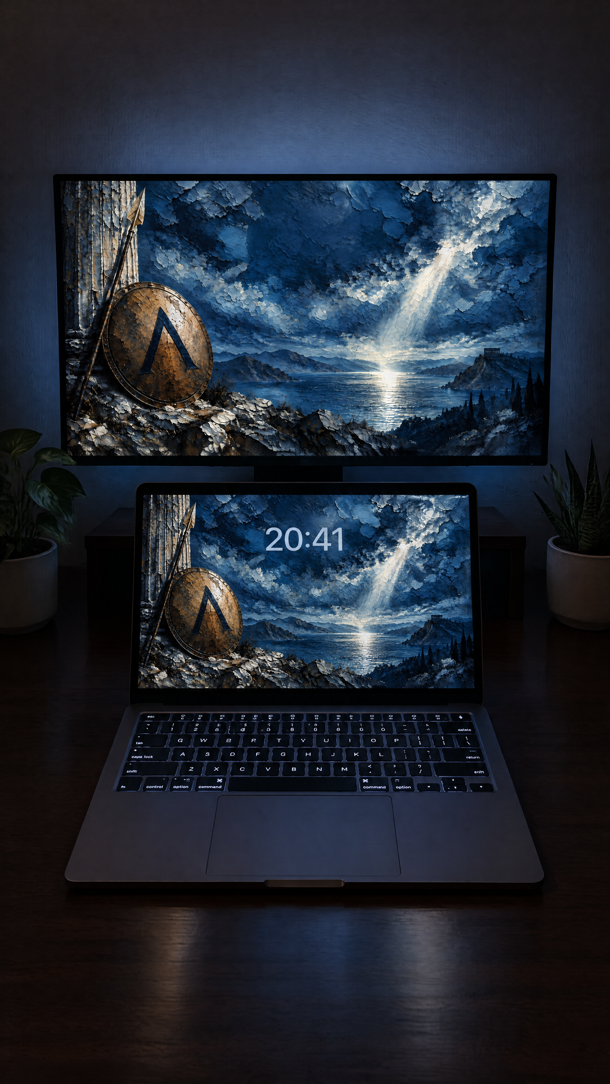 Antiquity oil paint wallpaper on a MacBook