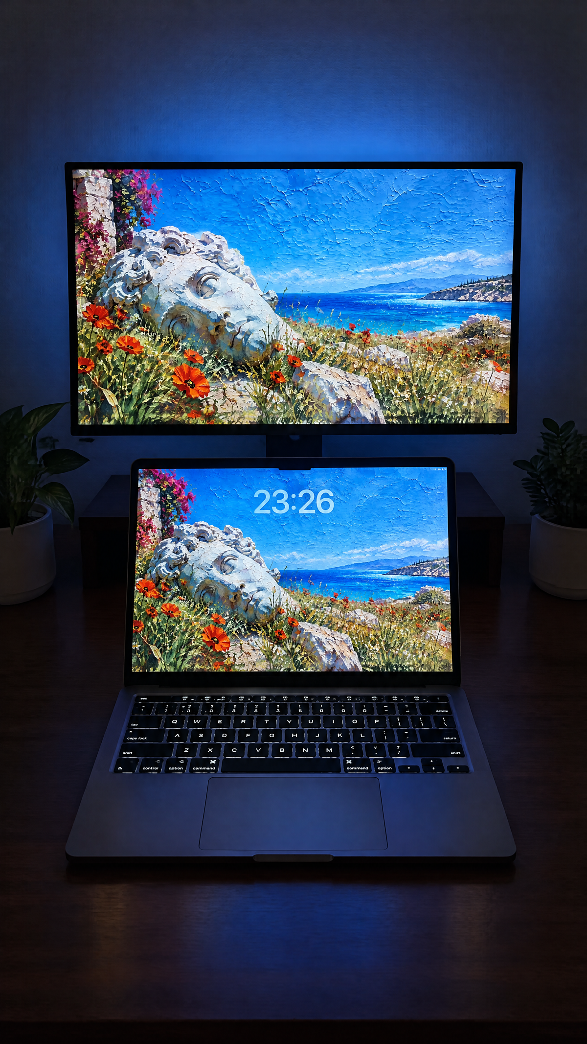 Antiquity oil paint wallpaper on a MacBook