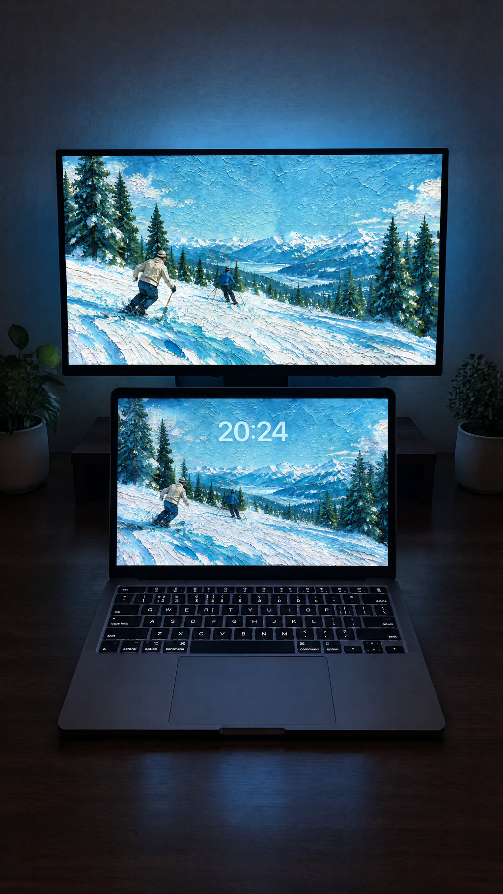 Old money oil paint wallpaper in 4K on a MacBook